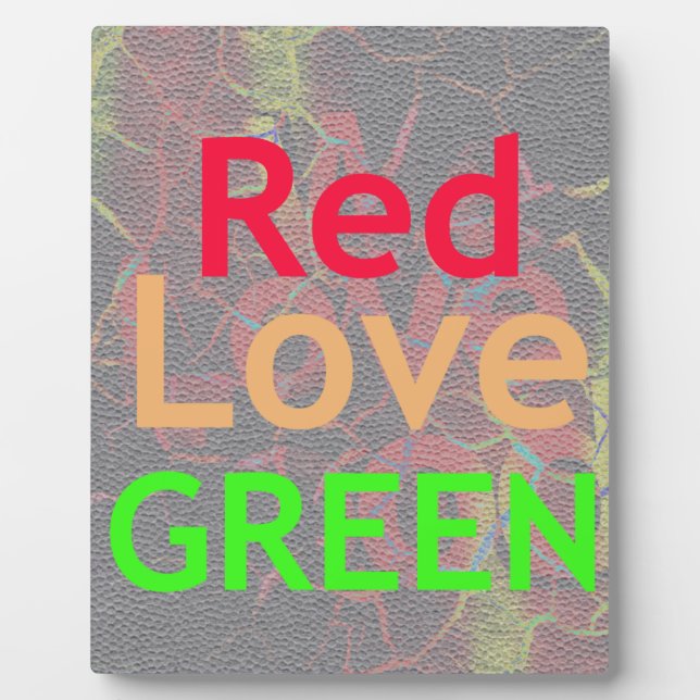 LOVE RED GOLDEN GREEN PLAQUE (Front)