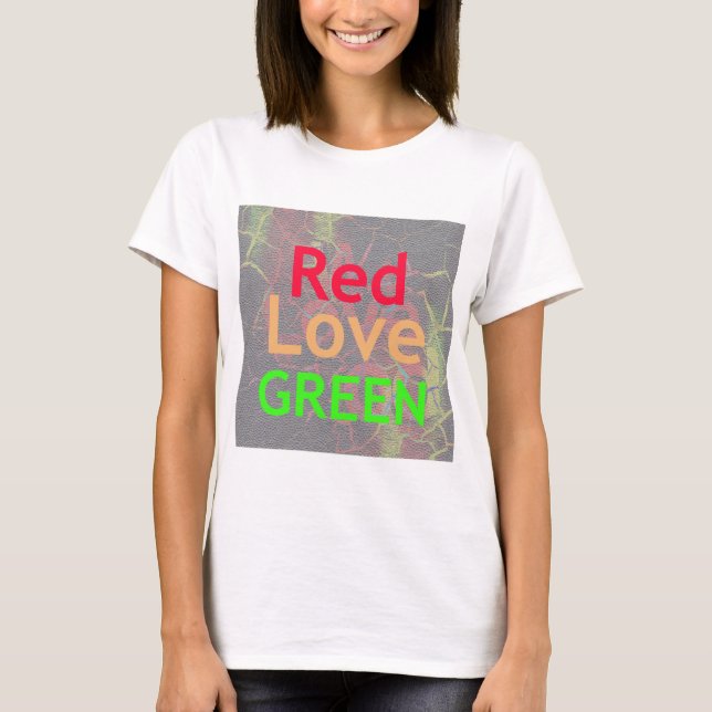 LOVE RED GOLDEN GREEN T-Shirt (Front)