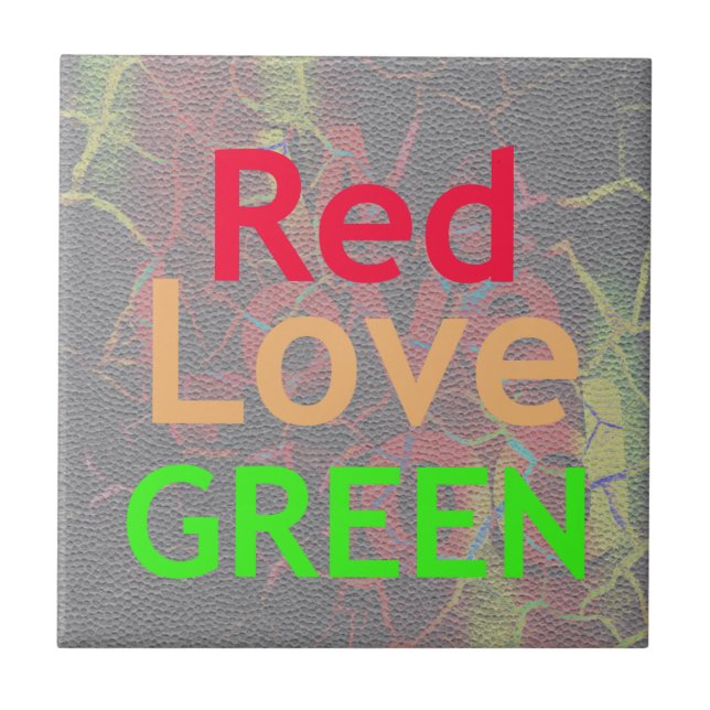 LOVE RED GOLDEN GREEN TILE (Front)