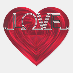 Love, red heart beat, EKG wave vector v2 Sticker