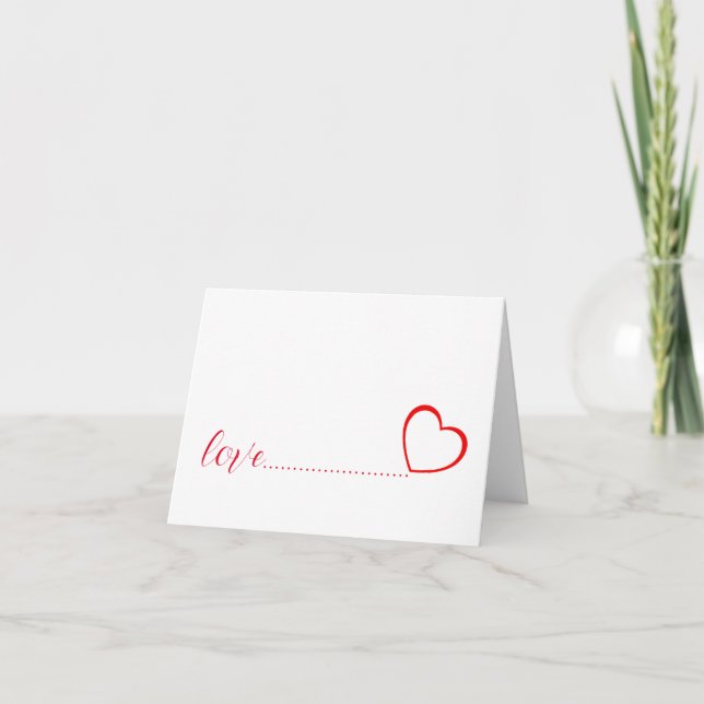 Love red heart card (Front)