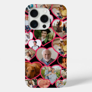 Love Red Heart Custom 19 Photos Collage & Text iPhone 15 Pro Case