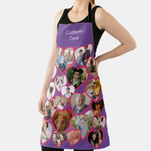 Love Red Heart   Custom 20 Photos Collage & Text Apron