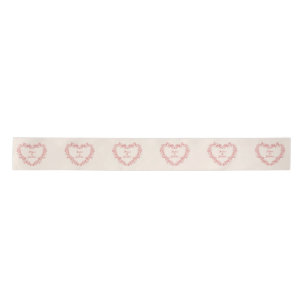 Love Red Heart Name Elegant Vintage Valentines Day Satin Ribbon