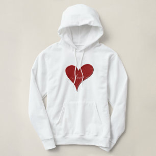 LOVE   Red Heart Script Font Hoodie