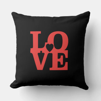 LOVE Red Heart Throw Pillow