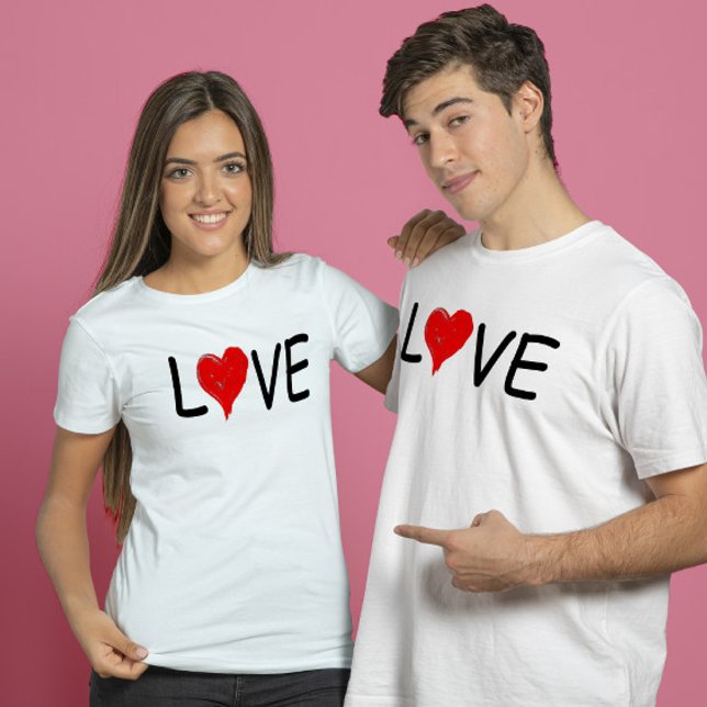 Love red heart typography T-Shirt (Creator Uploaded)