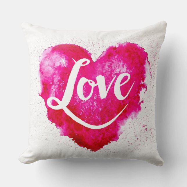 Love Red  Heart Valentine's day Throw Pillow (Front)