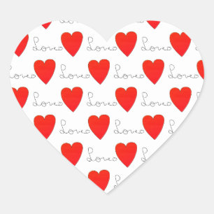 Love Red Hearts Heart Sticker