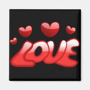 Love red hearts magnet