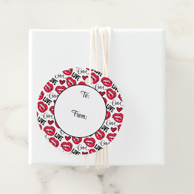 Love Red Lips  Favour Tags (In Situ)