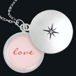 Love red text locket necklace<br><div class="desc">Love red text</div>