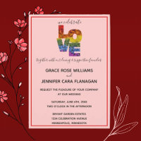 LOVE Red Themed Same-Sex Wedding Collection Invita