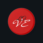 Love Red White Black Colour Calligraphy Script Magnet<br><div class="desc">You can easily change the fonts and colours. You can also add your logo and the background image as you like.</div>