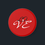 Love Red White Black Colour Calligraphy Script Magnet<br><div class="desc">You can easily change the fonts and colours. You can also add your logo and the background image as you like.</div>