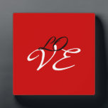 Love Red White Black Colour Calligraphy Script Plaque<br><div class="desc">You can easily change the fonts and colours. You can also add your logo and the background image as you like.</div>
