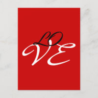 Love Red White Black Colour Calligraphy Script