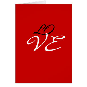 Love Red White Black Colour Greeting Card