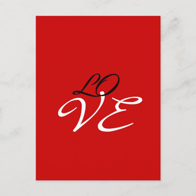 Love Red White Black Colour Greeting Card (Front)