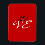 Love Red White Black Colour Greeting Card Magnet<br><div class="desc">You can easily change the fonts and colours. You can also add your logo and the background image as you like.</div>