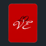 Love Red White Black Colour Greeting Card Magnet<br><div class="desc">You can easily change the fonts and colours. You can also add your logo and the background image as you like.</div>