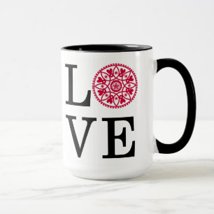 LOVE Red White & Black Mug