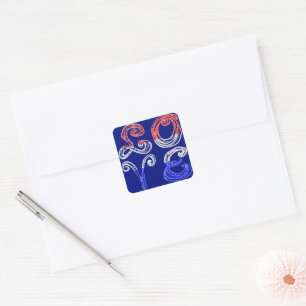 LOVE Red White Blue Sparkle Fabric Font Sticker