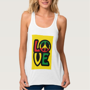 Love Reggae design with Peace Symbol tank top