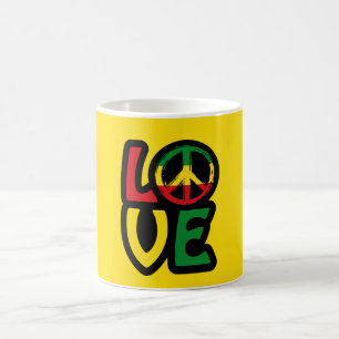 Love reggae music peace symbol reggae coffee mug
