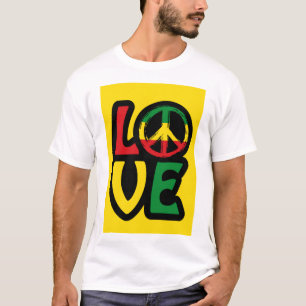 Love reggae music peace symbol reggae t shirt