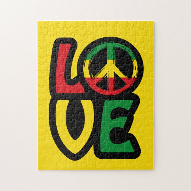 Love Reggae Peace Symbol Reggae Jigsaw Puzzle (Vertical)
