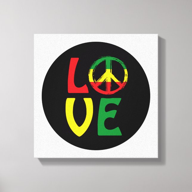 LOVE Reggae with peace symbol Canvas Print (Front)