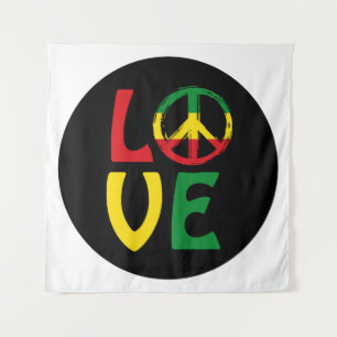LOVE Reggae with peace symbol Tapestry