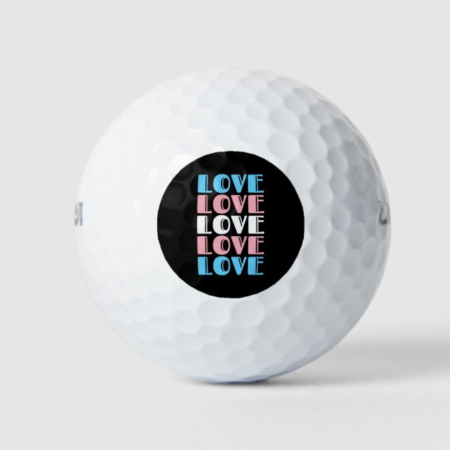 Love Repeating Text LGBTQ Transgender Pride Golf Balls (Front)