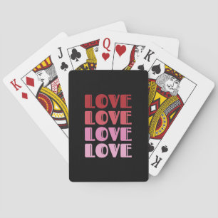 Love Repeating Text Valentine's Day I Love You Playing Cards