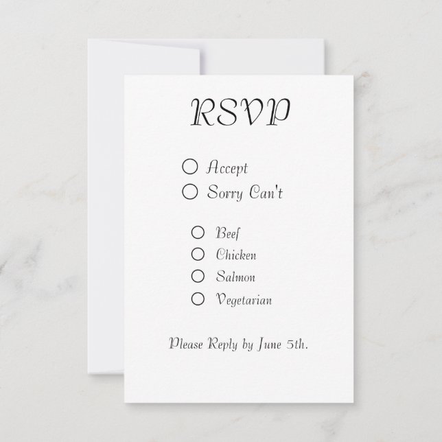Love & Reply RSVP Card (Back)
