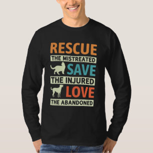 Love Rescued Stuffed Animals Dog Puppy Or Cat Paw T-Shirt