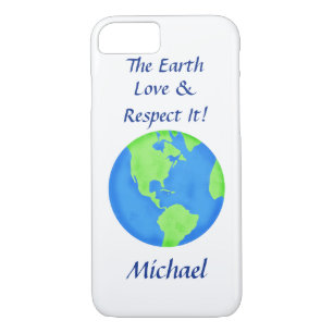 Love Respect Earth Globe Name Personalised Case-Mate iPhone Case