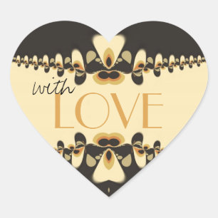 Love Retro Deco flame Heart Sticker