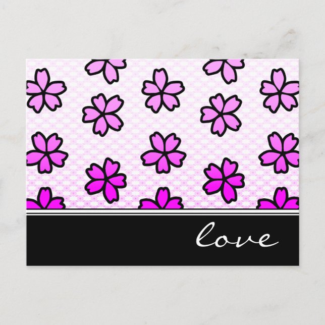 love : retro floral : postcard (Front)