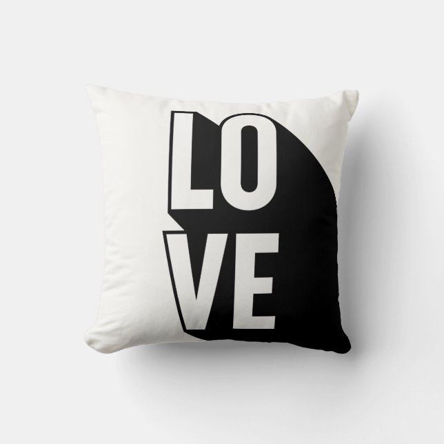 Love Retro Long Shadow Typography Cushion (Front)