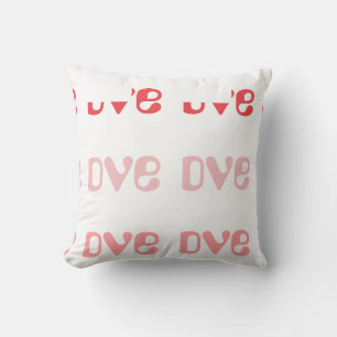 Love Retro Typography Pink and Red Cushion
