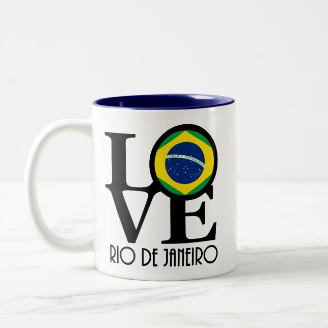LOVE Rio de Janeiro 11oz Two-Tone Coffee Mug (Left)