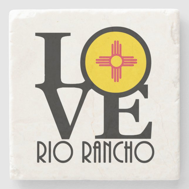 LOVE Rio Rancho New Mexico Stone Coaster (Front)