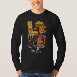 Love Rn Nurse Black History Month Pride Afro Afric T-Shirt