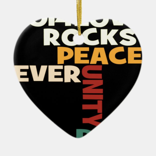 Love Rocks Ceramic Tree Decoration (Front)