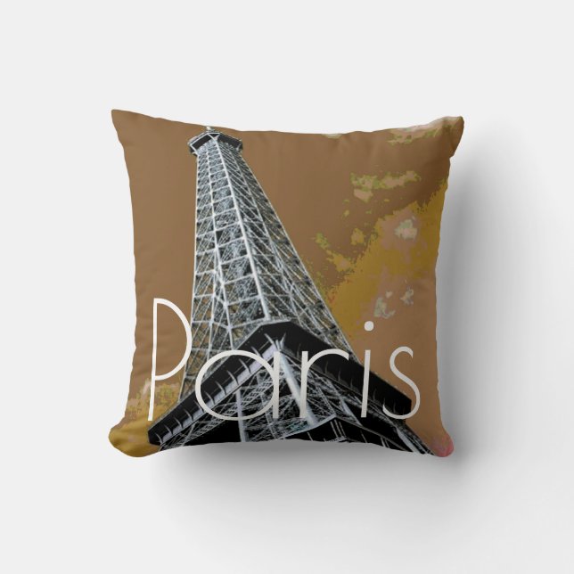 Love & Romance City of Paris Eiffel Tower France Cushion (Front)