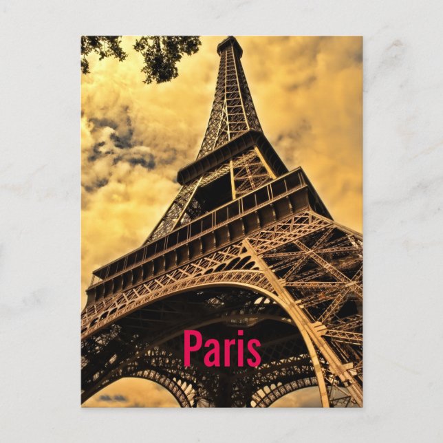 Love & Romance City of Paris Eiffel Tower France Postcard (Front)
