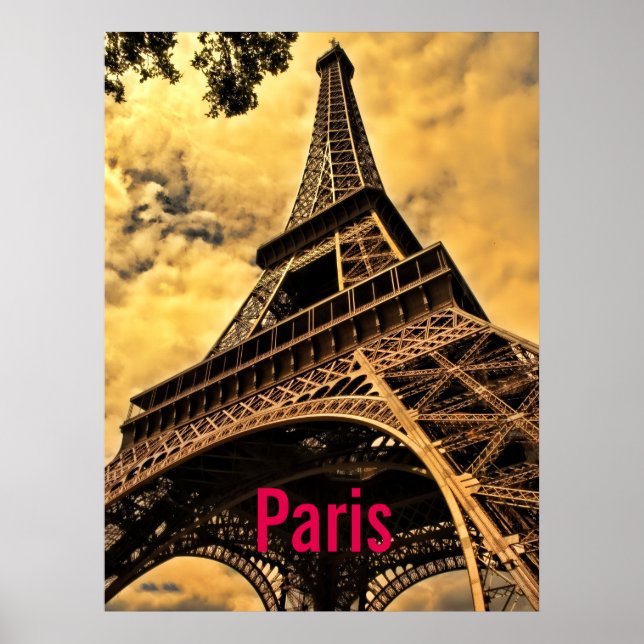 Love & Romance City of Paris Eiffel Tower France Poster (Front)
