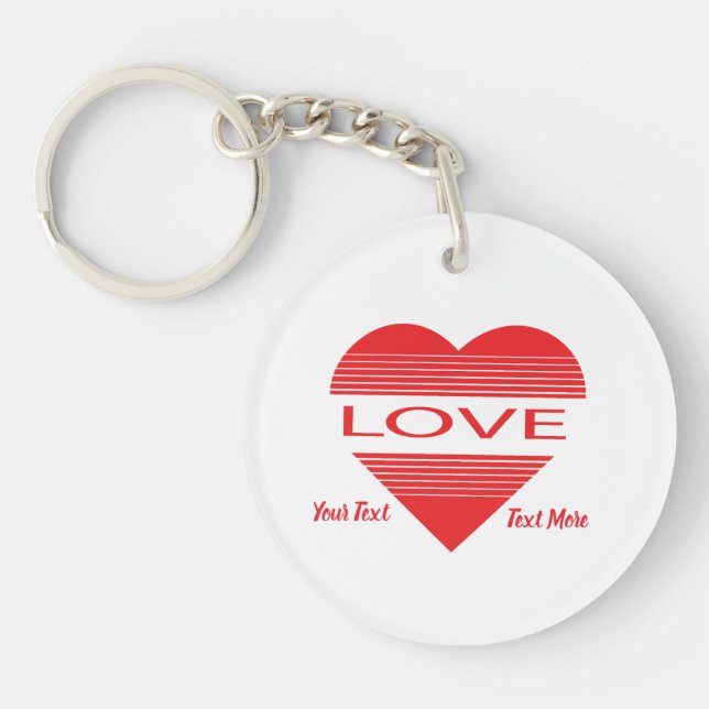 Love & Romance Concept Design with Heart Elements Key Ring (Front)